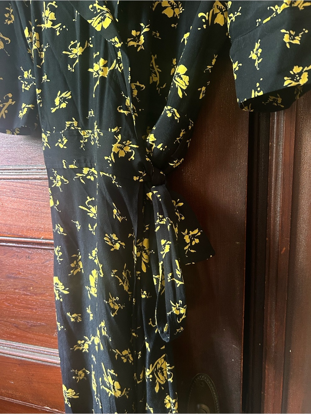 GANNI Dalton Wrap Dress Midi Floral Tie Waist V-Neck Feminine Scandi Chic Size34 - Picture 8 of 11